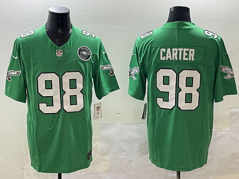Men Philadelphia Eagles #98 Carter Green three generations 2025 Nike Vapor Limited NFL Jersey style 3->women nfl jersey->Women Jersey